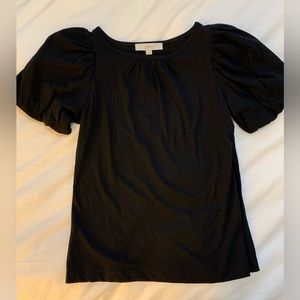 LOFT black XXS Bubble Sleeve Top